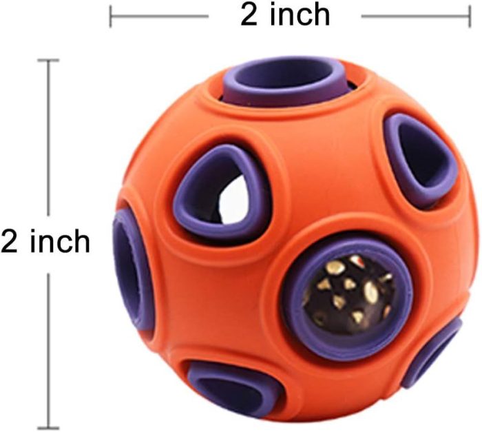 Dog Ball Toy Dog Interactive Toy With Ring Bell Squeak Toys Dog Rubber Bouncy Ball Pet Exercise Game Puzzle Ball To Increase IQ Search Catch Bite Resistant Chewing Toy - Image 10