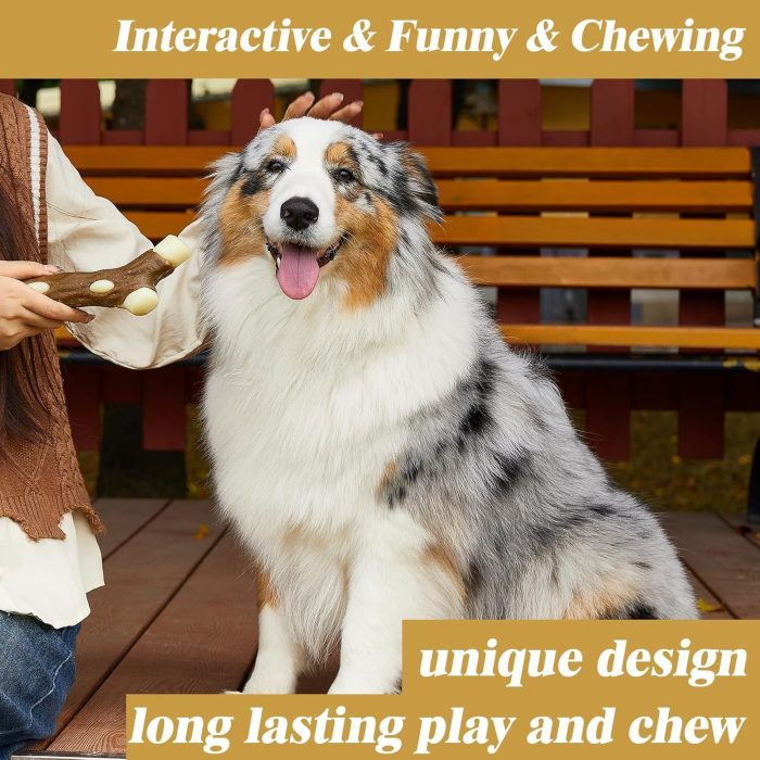 Dog Bones Chew Toys For Aggressive Chewers Real Beef Flavor Indestructible Dog Teething Chew Toys For Large Medium Small Puppies Breed Tough Pet Toy - Image 9