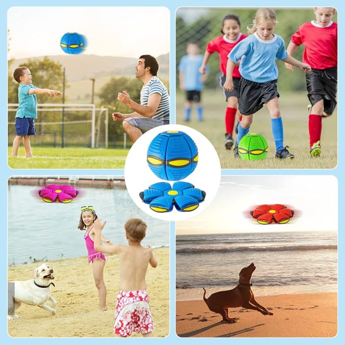 Pet Toy Flying Saucer Ball For Dogs 6 Lights Flying Saucer Ball  Outdoor Yard Dog Toys Magic Stomp Magic Ball Children Toy  Magic UFO Ball For Dogs Game - Image 9