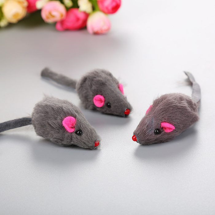 Cat Toy Large Rabbit Fur Mouse Pet Toy Plush Mouse Cat Teaser Toy - Image 8