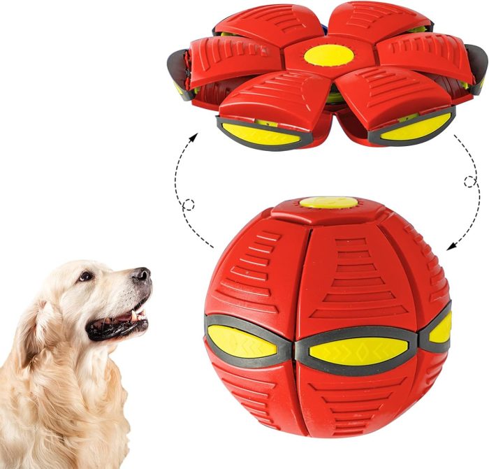 Pet Toy Flying Saucer Ball For Dogs 6 Lights Flying Saucer Ball  Outdoor Yard Dog Toys Magic Stomp Magic Ball Children Toy  Magic UFO Ball For Dogs Game - Image 4