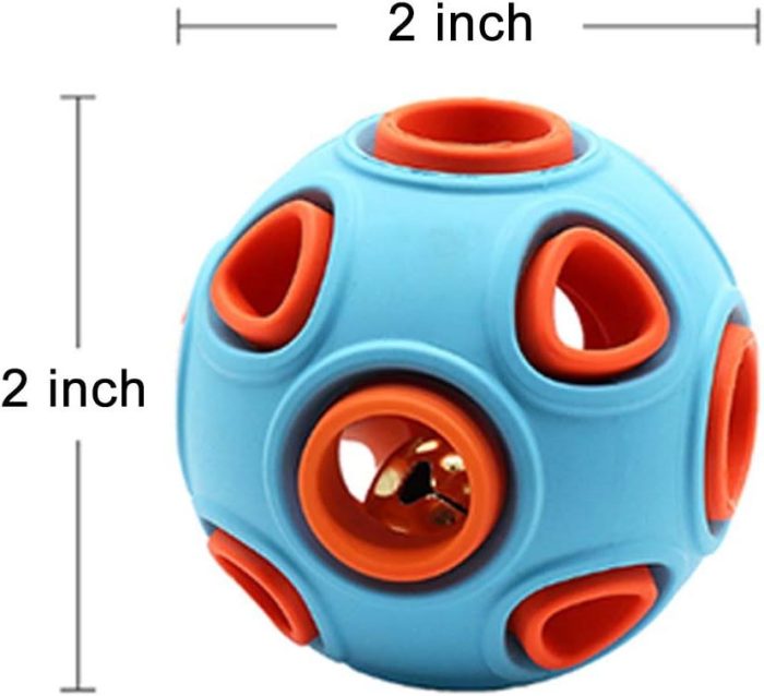 Dog Ball Toy Dog Interactive Toy With Ring Bell Squeak Toys Dog Rubber Bouncy Ball Pet Exercise Game Puzzle Ball To Increase IQ Search Catch Bite Resistant Chewing Toy - Image 2
