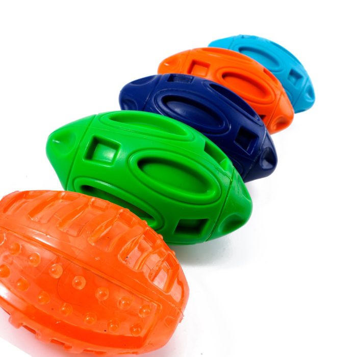 Pet Supplies Dog Toys Rubber Sounding Rugby Wear-Resistant Bite-Resistant Sounding Dog Ball - Image 3