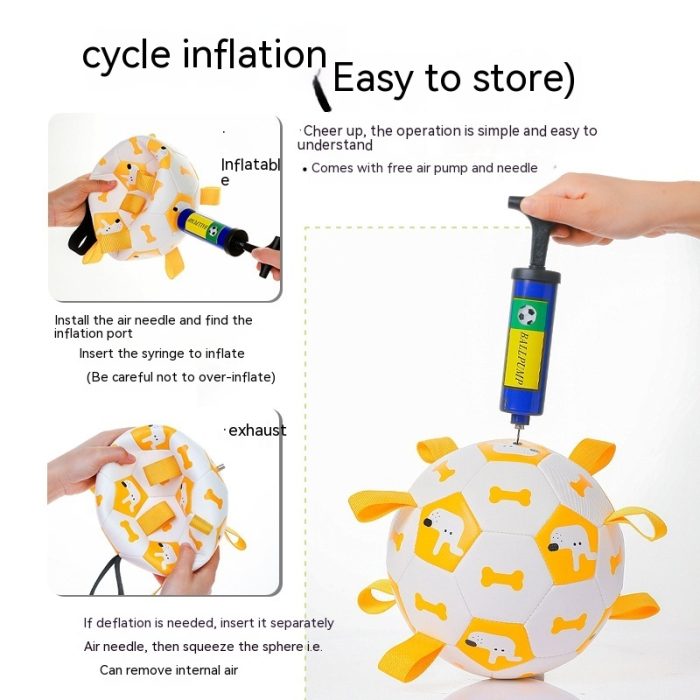 Dog Interactive Football Toys Children Soccer Dog Outdoor Training Balls Pet Sporty Bite Chew Teething Ball With Cute Printing - Image 2