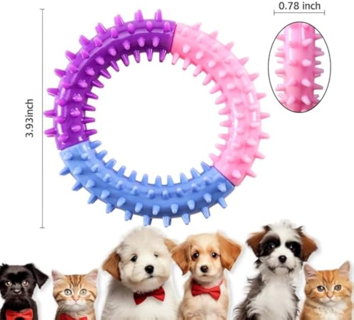Dog Chew Toys Ring Dog Teething Toys Rubber Puppy Teething Toys Pet Toys For Small Medium Large Dogs - Image 3