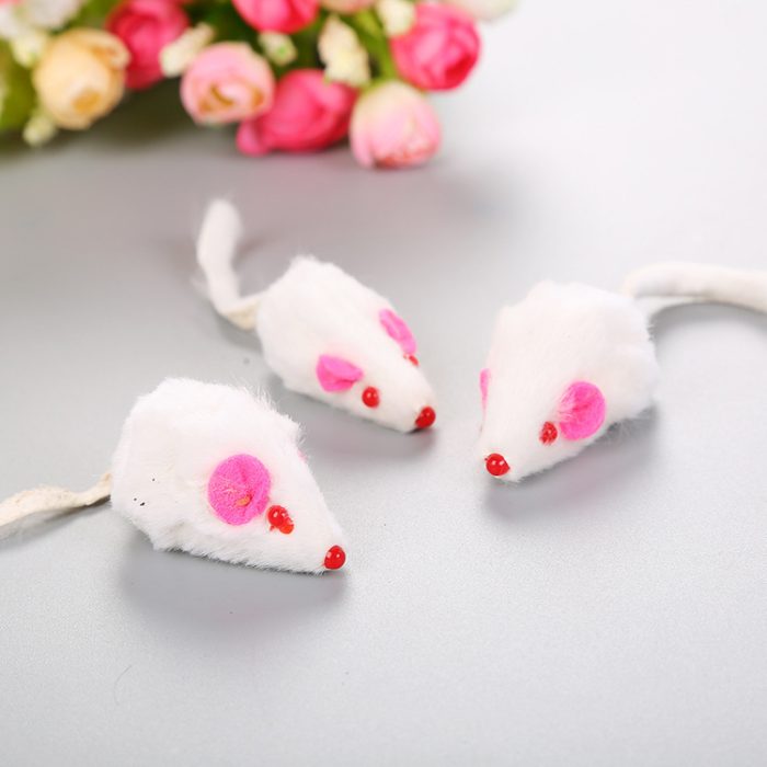 Cat Toy Large Rabbit Fur Mouse Pet Toy Plush Mouse Cat Teaser Toy - Image 9