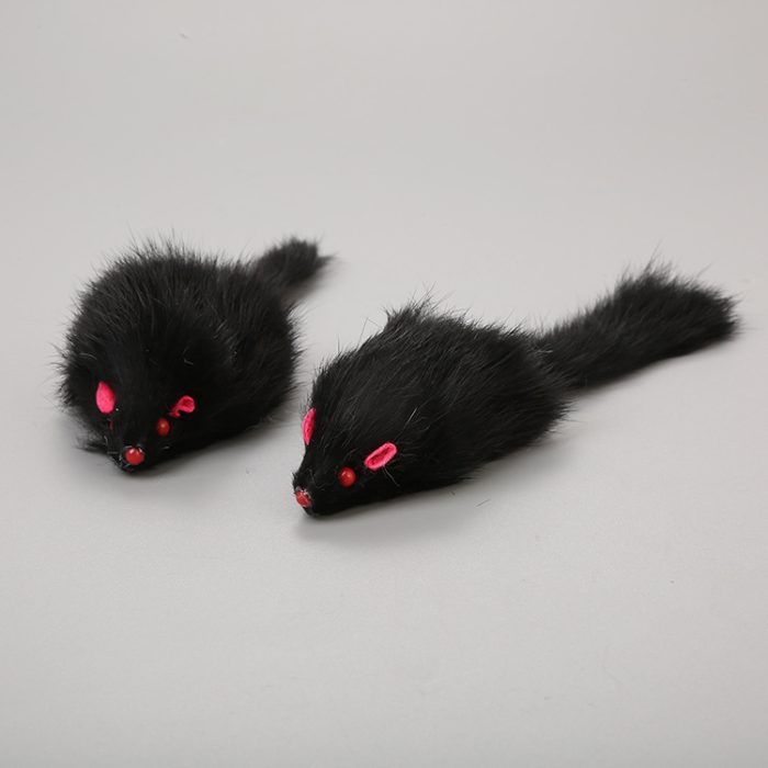 Cat Toy Large Rabbit Fur Mouse Pet Toy Plush Mouse Cat Teaser Toy - Image 2