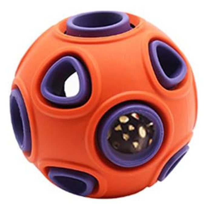 Dog Ball Toy Dog Interactive Toy With Ring Bell Squeak Toys Dog Rubber Bouncy Ball Pet Exercise Game Puzzle Ball To Increase IQ Search Catch Bite Resistant Chewing Toy - Image 8