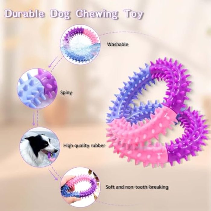 Dog Chew Toys Ring Dog Teething Toys Rubber Puppy Teething Toys Pet Toys For Small Medium Large Dogs - Image 2