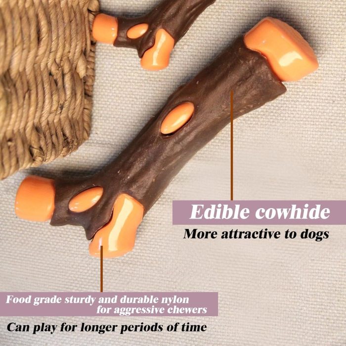 Dog Bones Chew Toys For Aggressive Chewers Real Beef Flavor Indestructible Dog Teething Chew Toys For Large Medium Small Puppies Breed Tough Pet Toy - Image 6