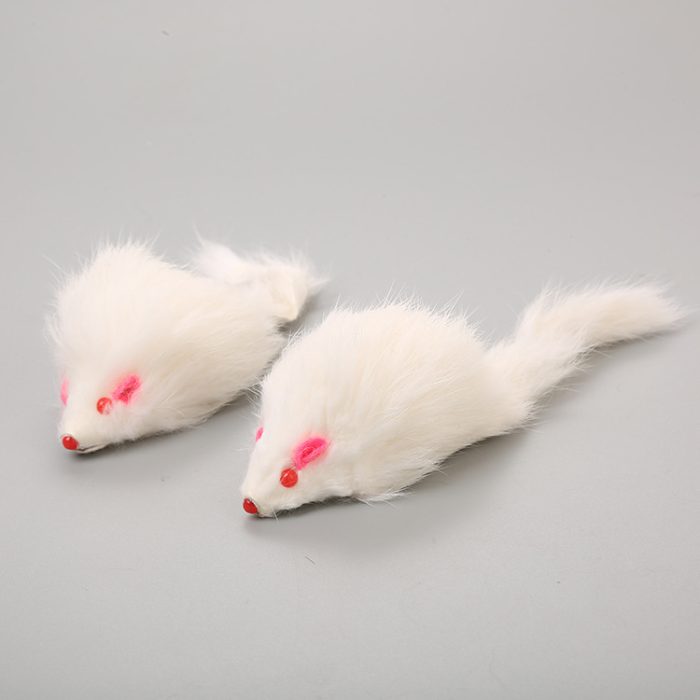 Cat Toy Large Rabbit Fur Mouse Pet Toy Plush Mouse Cat Teaser Toy - Image 7